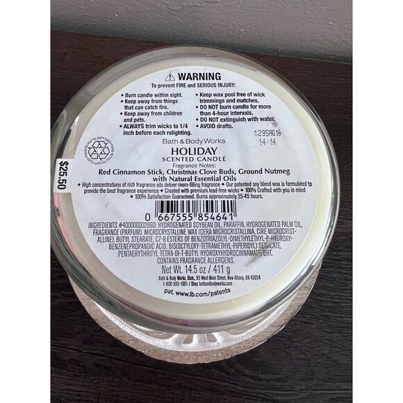 Bath And Body Works HOLIDAY Scented Candle 3 Wick BBW - Picture 4 of 4